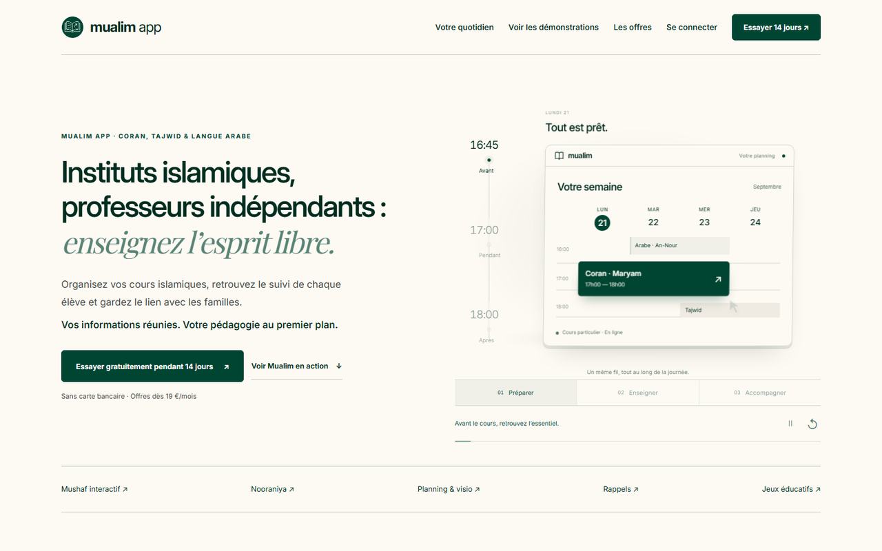 Mualim App, application pour instituts islamiques